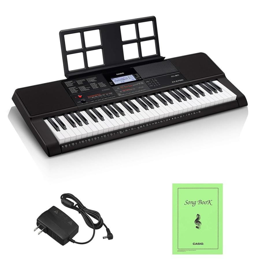 CT-X700 電子キーボード Casiotone 61鍵盤 クオリティの高いAiX音源 強弱表現可能なタッチレスポンス 600音色 195リズム 自動伴奏機能 ブラック