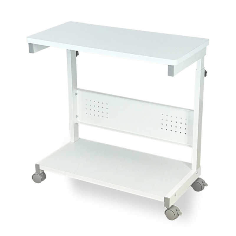 レメックスジャパン　上下昇降パソコンワゴン CPUワゴン L字デスク (上下昇降60～80cm)(W30xD60xH60～80cm)サイドオープンType 白木目 REMEX　PJC-6001-WH