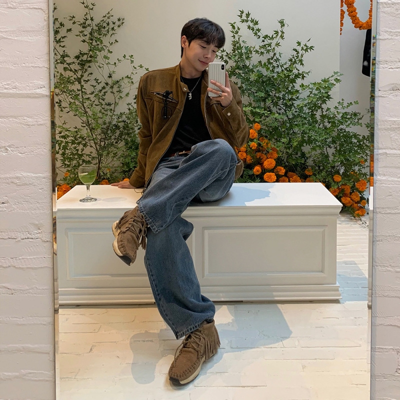 レトロなギャングハンサムなショートジャケットのメンズ秋の緩いスタンドカラーコート韓国版トップスのトレンド