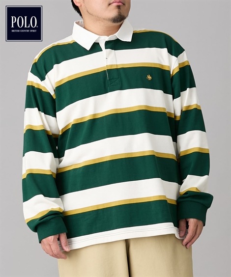 Tシャツ マルチボーダーラガーシャツ　POLO　BCS 大きいサイズ