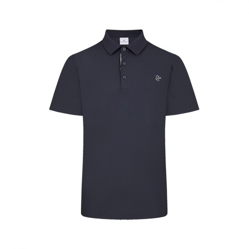 [ルイカステル] メンズアイルカ刺繍無地ヨコエリTシャツ