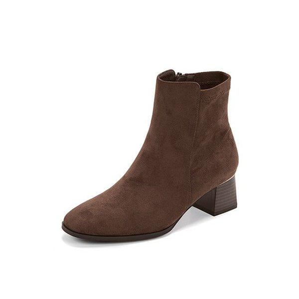M.フーバースパンヒールアンクルブーツスエードブラウン516523604IM