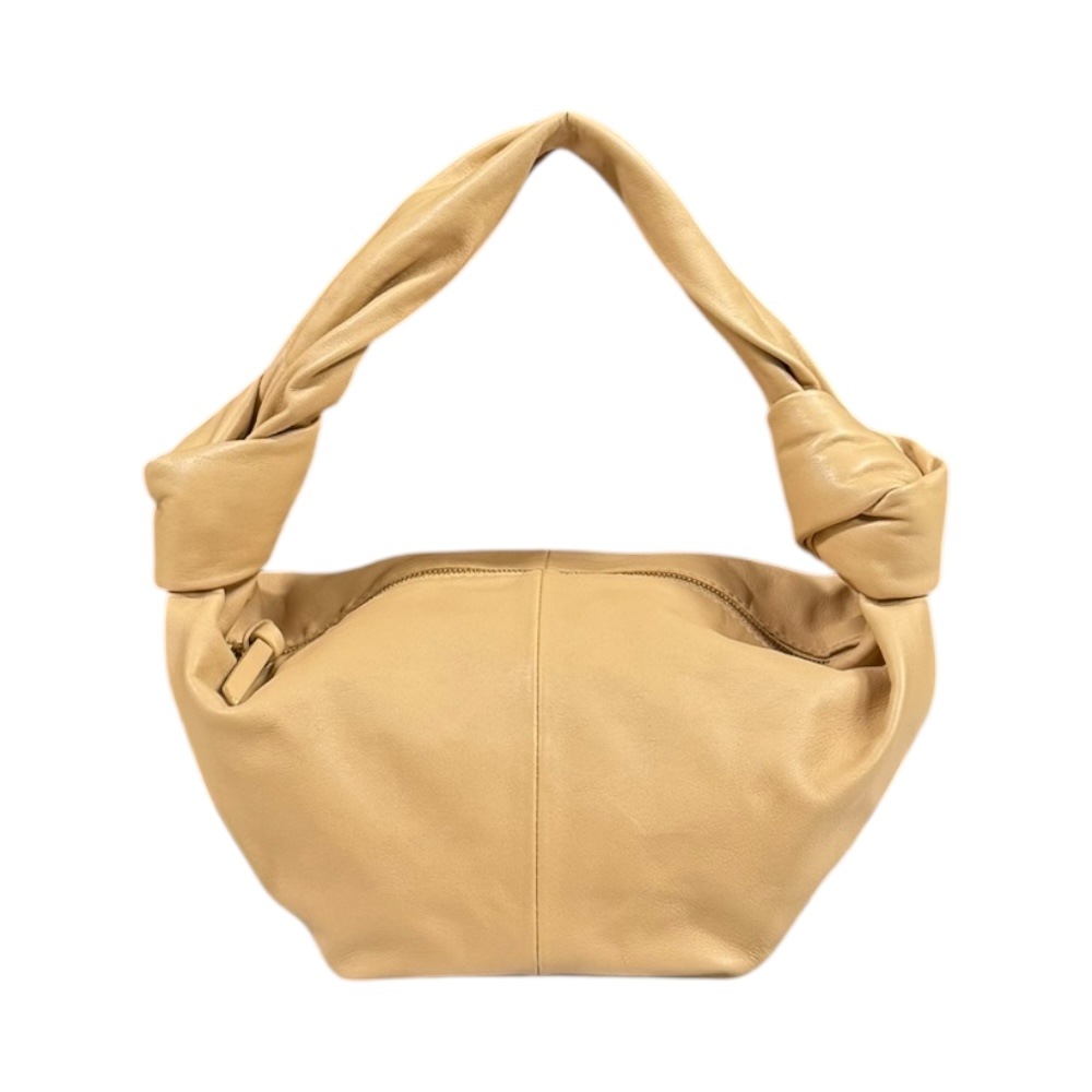 ボッテガヴェネタ ダブルノット ハンドバッグ カーフ 629635 ベージュ BOTTEGAVENETA 中古