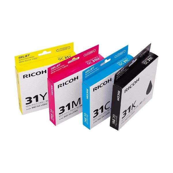 （まとめ）リコー GXカートリッジ GC31Cシアン Mサイズ 515744 1個 [x2セット]