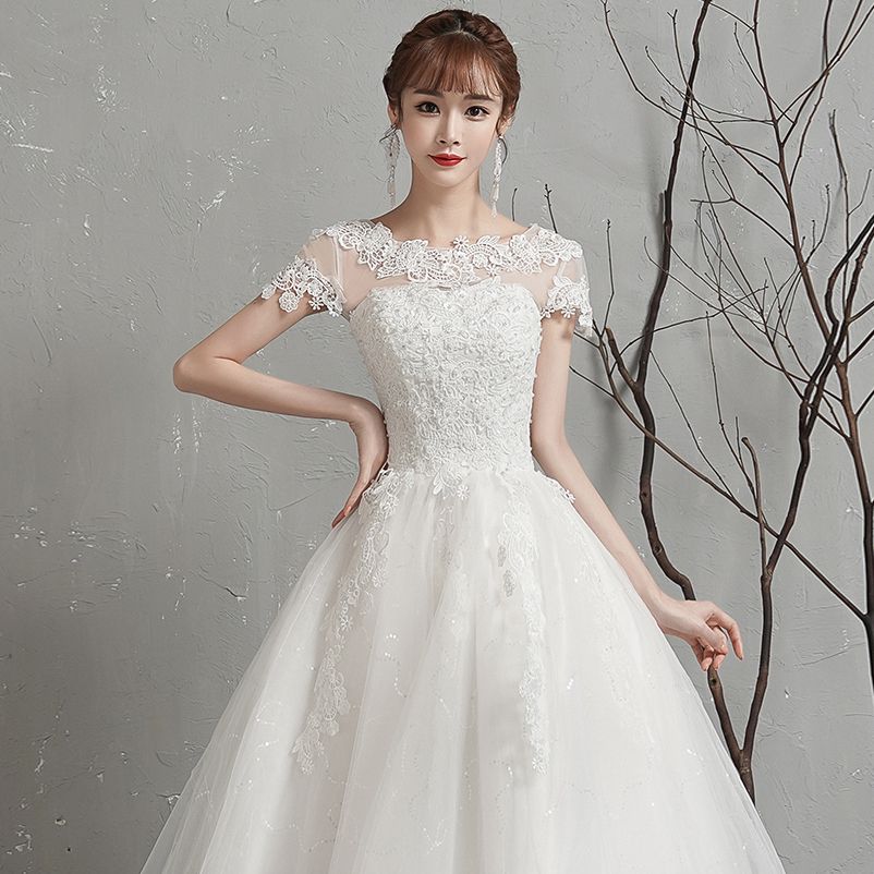 ワンショルダーライトウェディングドレス 2025 韓国花嫁 森スタイル スーパーファンタジー シンプルドレス プチショートスタイル