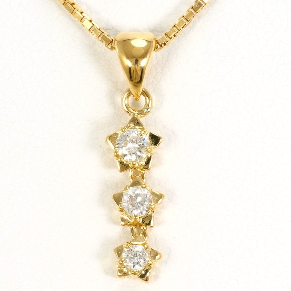 K18 18金 YG イエローゴールド ネックレス ダイヤ 0.20 約40cm ジュエリー 中古