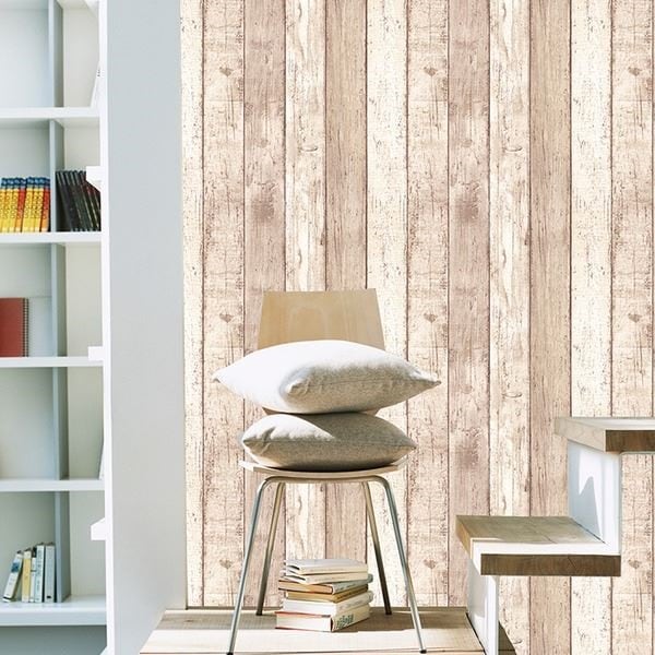10m巻リメイクシート シール壁紙 プレミアムウォールデコシートW-WA302 木目調 古木 ベージュ