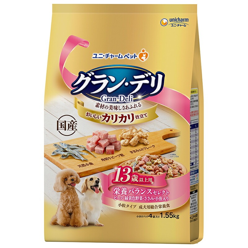 （まとめ買い）グラン/デリ カリカリ仕立て 13歳以上用 栄養バランスセレクト 1.55kg 犬用フード [x3]