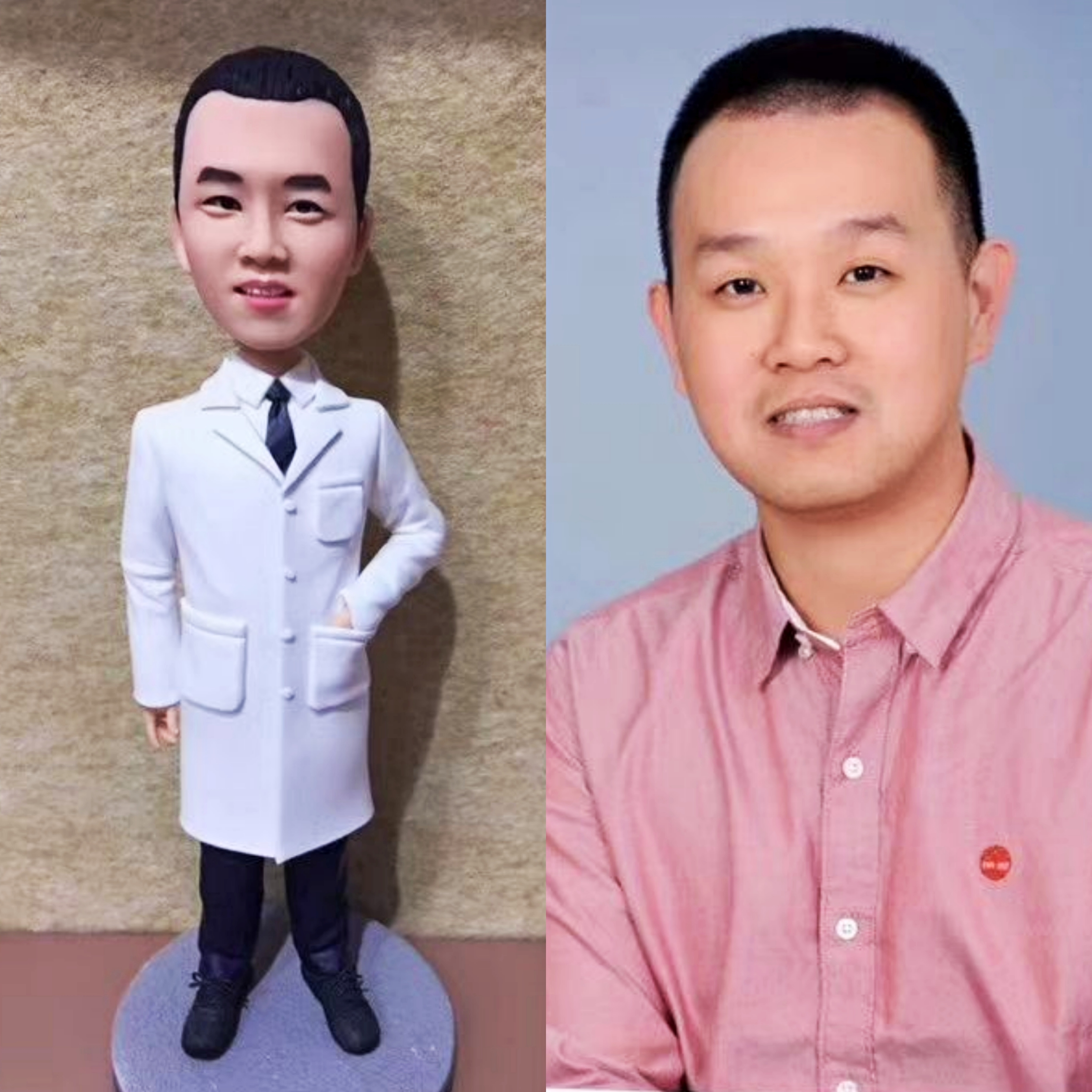 【オーダーメイド】3D肖像画 似顔絵 人形 フィギュア 彼氏 彼女 誕生日 ケーキトッパー 記念日 医者 カップル プレゼント