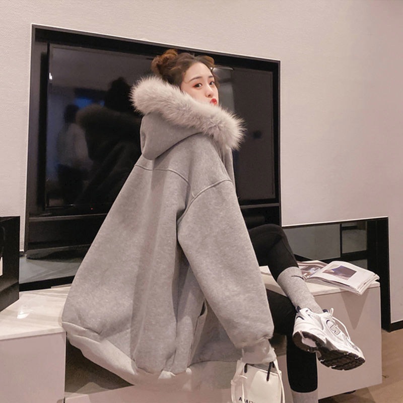 アウター レディース 厚手 パーカー フード付き 長袖 前開き ファー ドロップショルダー ポケット 無地 オーバーサイズ ビッグシルエット カジュアル シンプル おしゃれ オシャレ ハイセンス