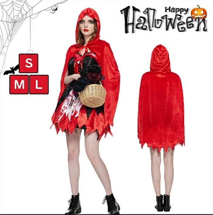 ハロウィン コスプレ 赤ずきん サンタ クリスマス コスプレ仮装ハロウィン 衣装 赤ずきん コスチューム 女性用 ワンピース 大人 Halloween イベント パーティー 文化祭 学園祭 忘年会 新