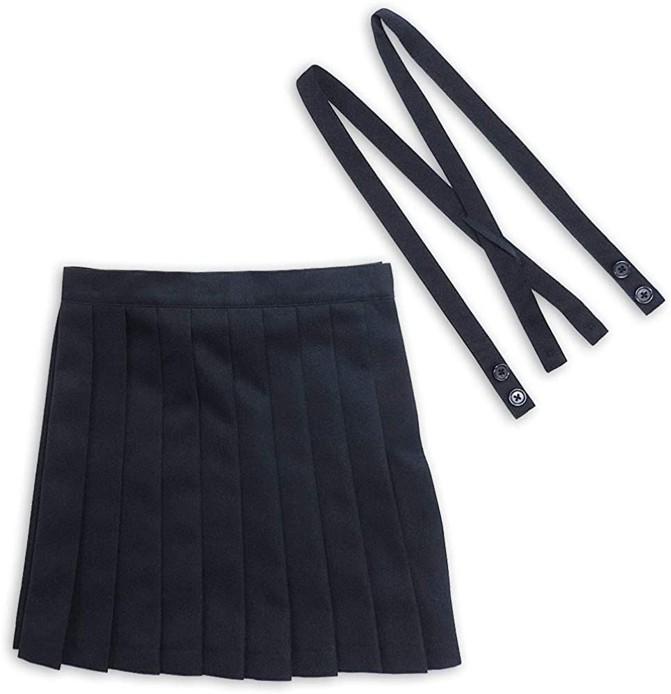 洗濯OK女児スクールプリーツスカート 無地スカート 肩紐つき 学生服 フォーマル キッズ 女の子