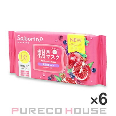 サボリーノ 目ざまシート 完熟果実の高保湿タイプN (朝用フェイスマスク) 30枚入り ×6個 【セット】