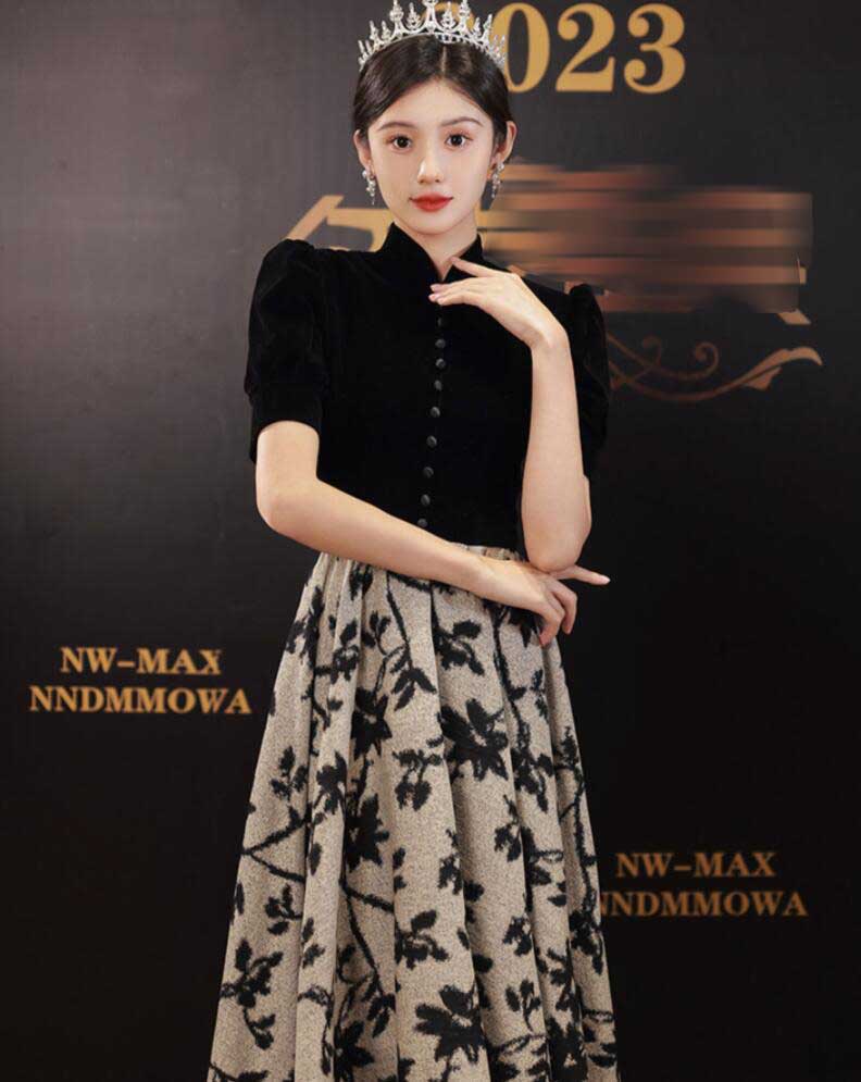 お見逃しなくエレガント レディースドレス 新着 パーティードレス 発表会 音楽会 演奏会 Aライン 舞台演出 ハイウエスト シングルブレスト 立ち襟 高級感 ロマンチック 半袖ワンピース 成人式 結婚