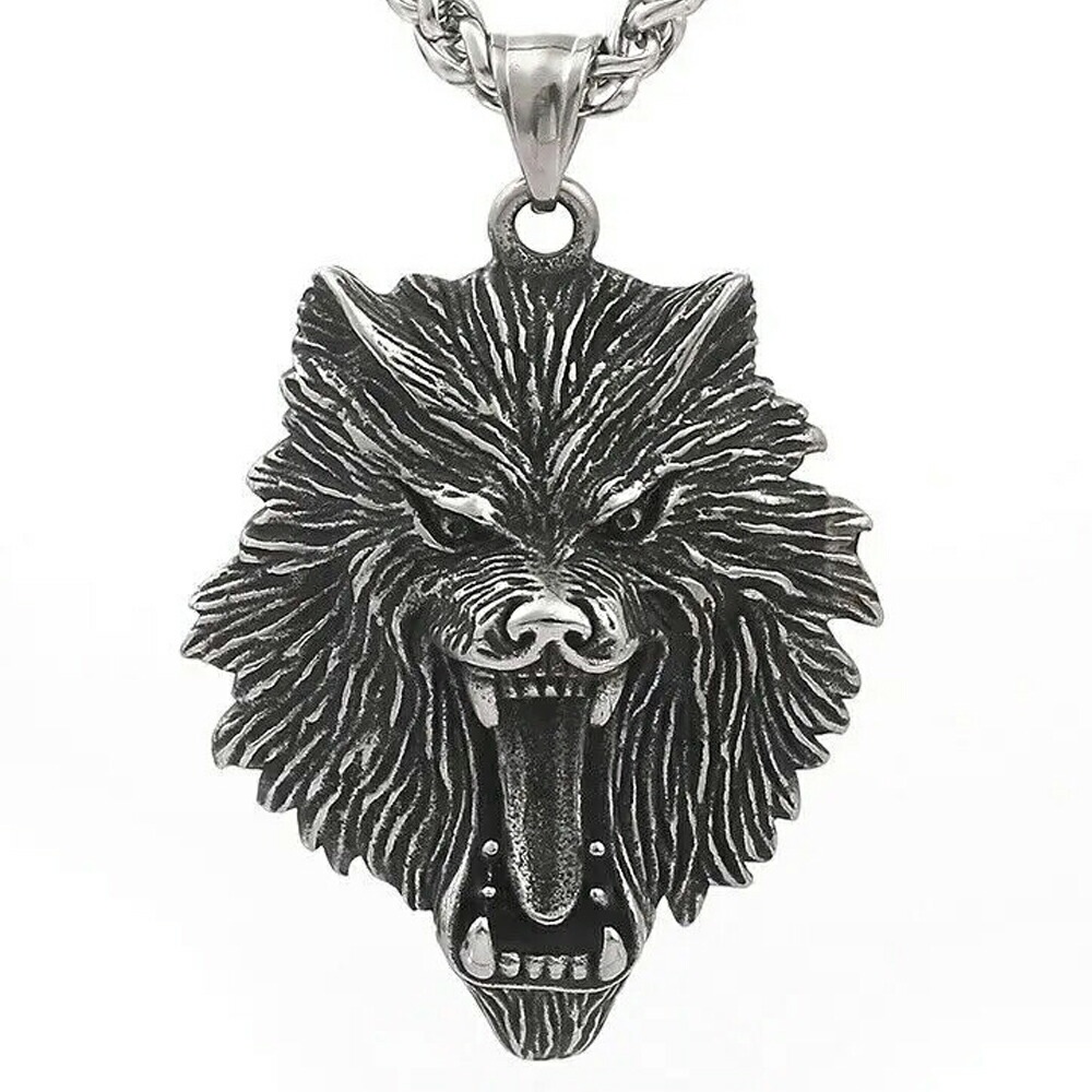 ウルフフェイス ステンレスペンダントトップ 狼の顔 オオカミ リアル 3D アクセサリー 首飾り チャーム パーツ ヘッド 単品 プレゼント 男性 女性 チェーンは別売り stt00-00-0780