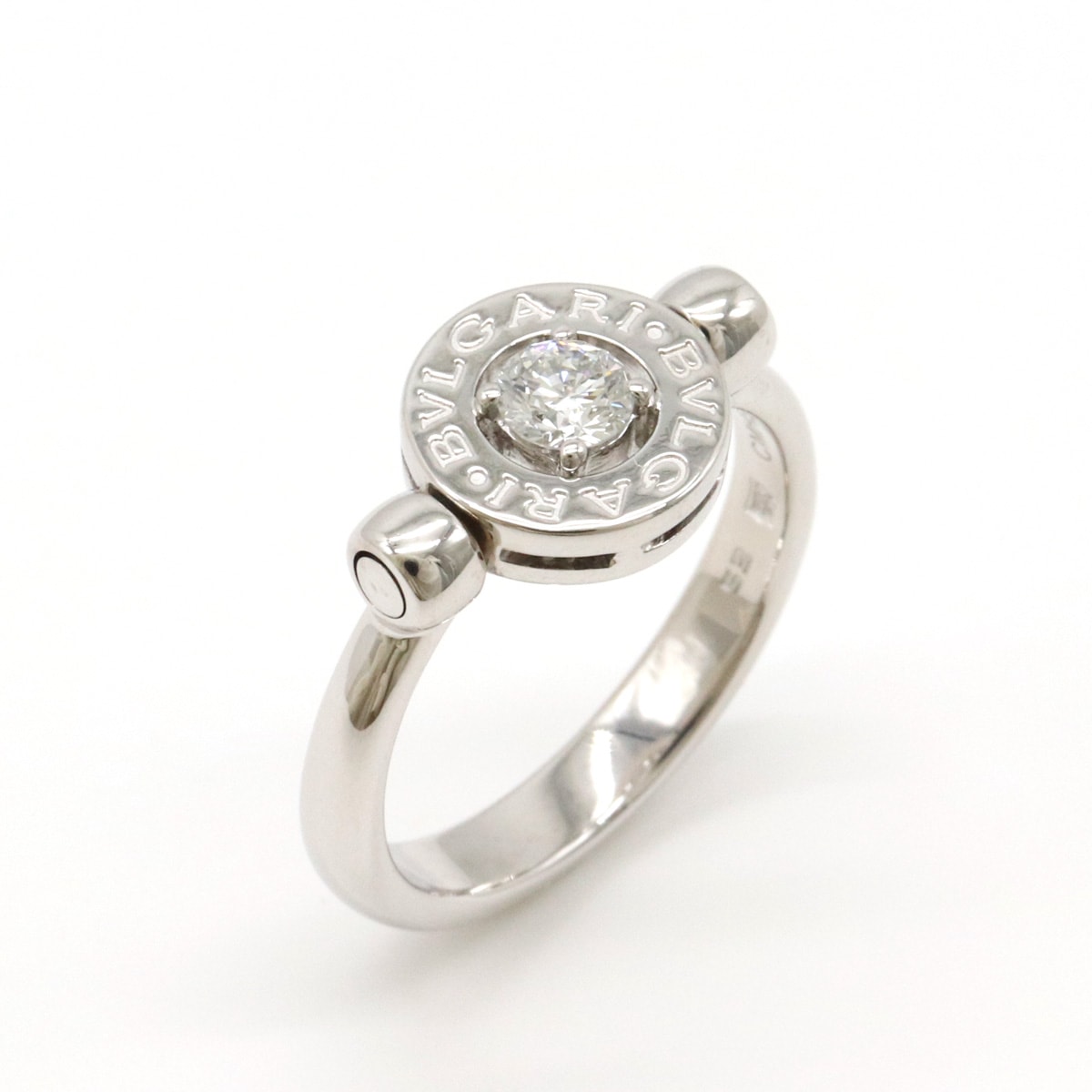 ブルガリブルガリ フリップリング 指輪 K18WG 750WG ホワイトゴールド 1PD ダイヤモンド #53 日本サイズ約13号