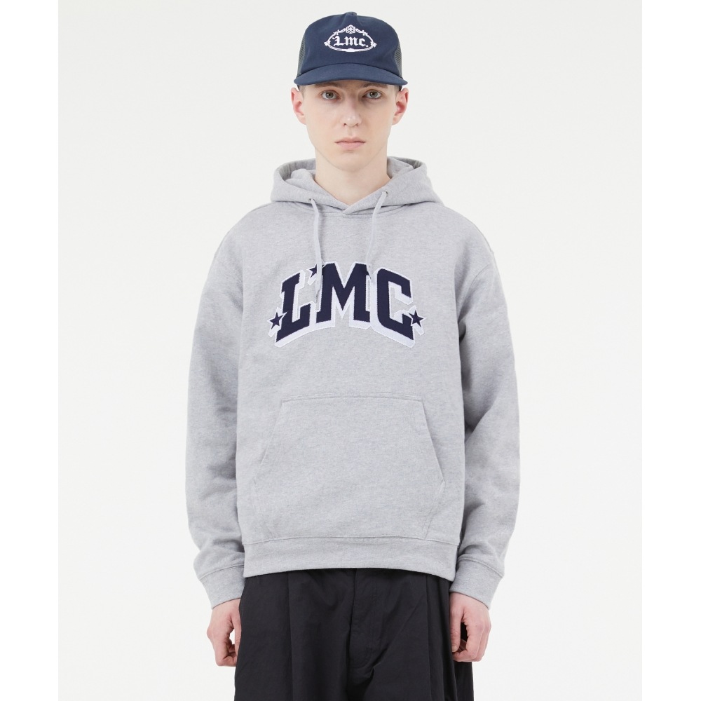 LMC [スウェット72時間のみ] STAR ARCH APPLIQUE HOODIE heather gray