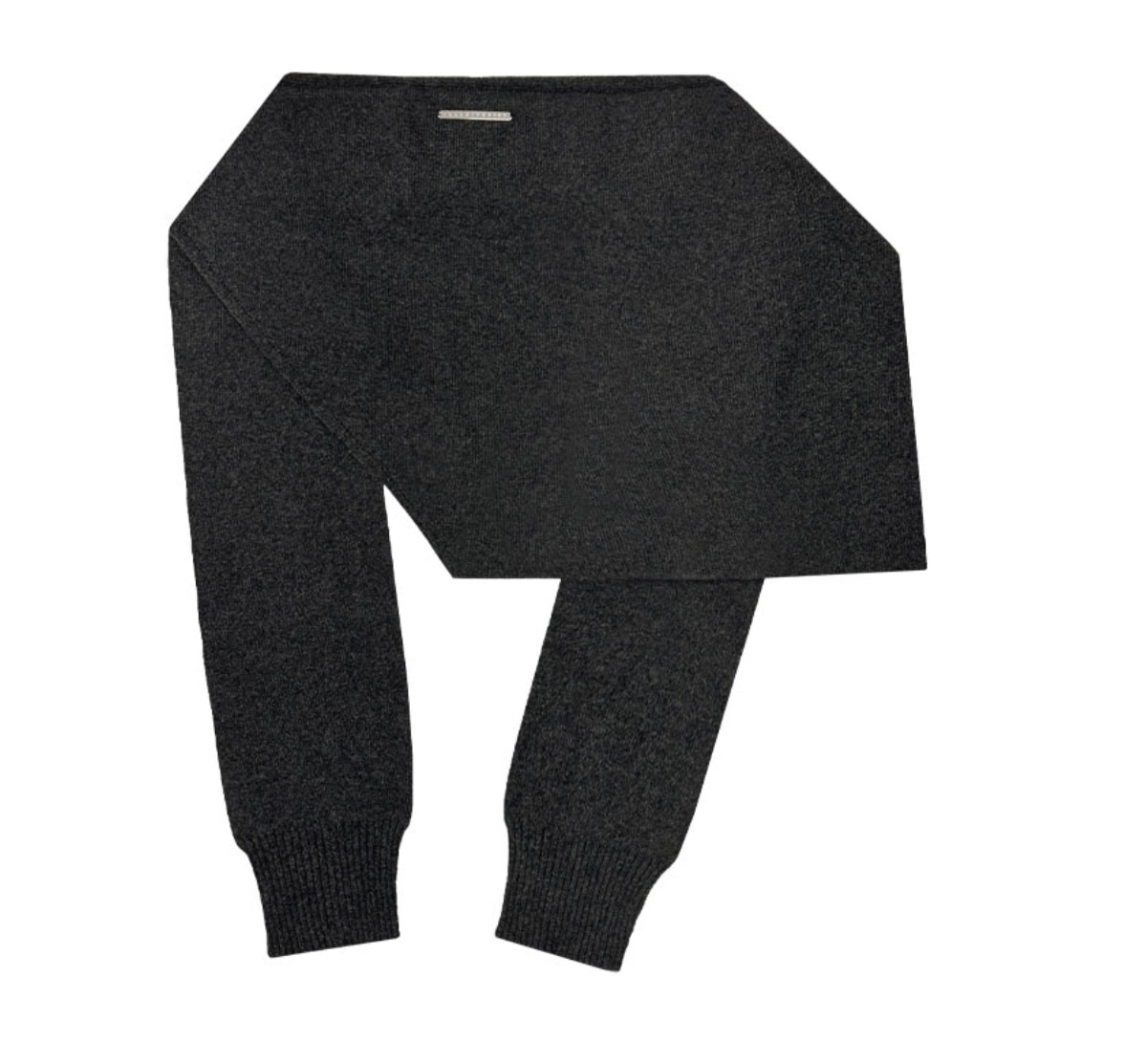 【TREEMINGBIRD】 CASHMERE KNIT WRAP : CHARCOAL