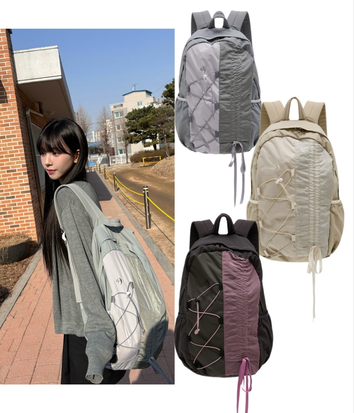aespa カリナ 着用 Half string nylon backpack 3色 リュック