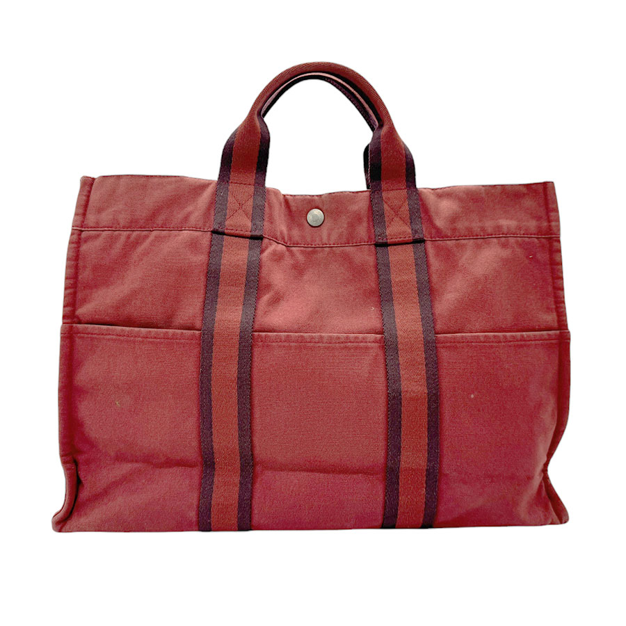 エルメス HERMES ハンドバッグ トートバッグ フールトゥMM キャンバス レッド ユニセックス z2605