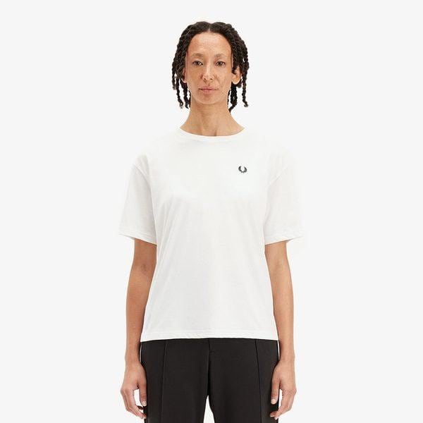 女性クルーネック半袖Tシャツ ベーシックスノーホワイトTシャツ AFPF2511142-129