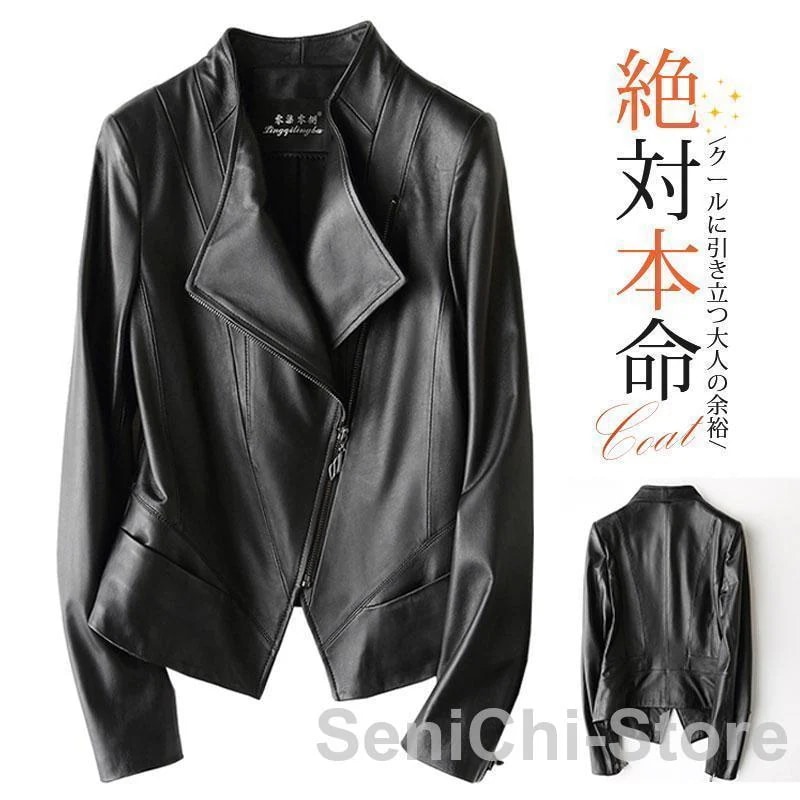 ライダースジャケット レディース ダブルライダース 秋冬 本革 ラムレザー　革ジャン ふだん着 春レザー アウター ブルゾン アウター エレガント