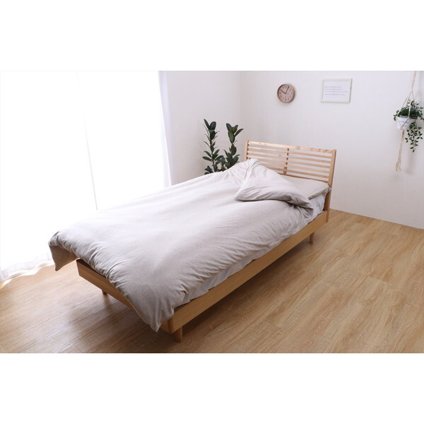 1192060020305 綿100% 洗える 天竺ニット おしゃれ 布団カバー 掛カバー 掛け布団カバー シンプル 年間 新生活 天然素材 190×210cm ダブル ベージュ メーカー直送