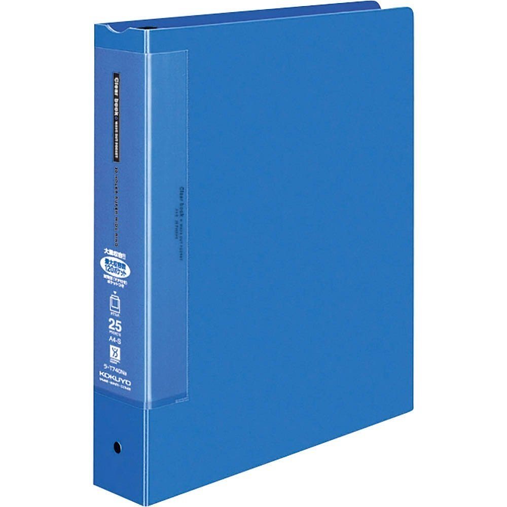 （まとめ買い）クリヤーブック ウェーブカット 替紙式 A4縦 25ポケット 青 ラ-T740NB [x3]
