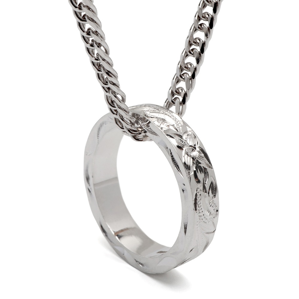 シルバー925 ハワイアンリングネックレス [nc104-rs185-cs053-3mm]