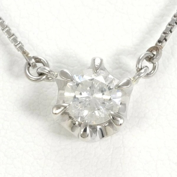 PT850 プラチナ ネックレス ダイヤ 0.35 鑑定書 約41cm ジュエリー 中古