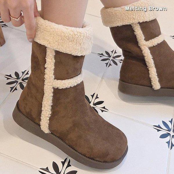 レディースファーブーツ 冬 ミドルブーツ SS06