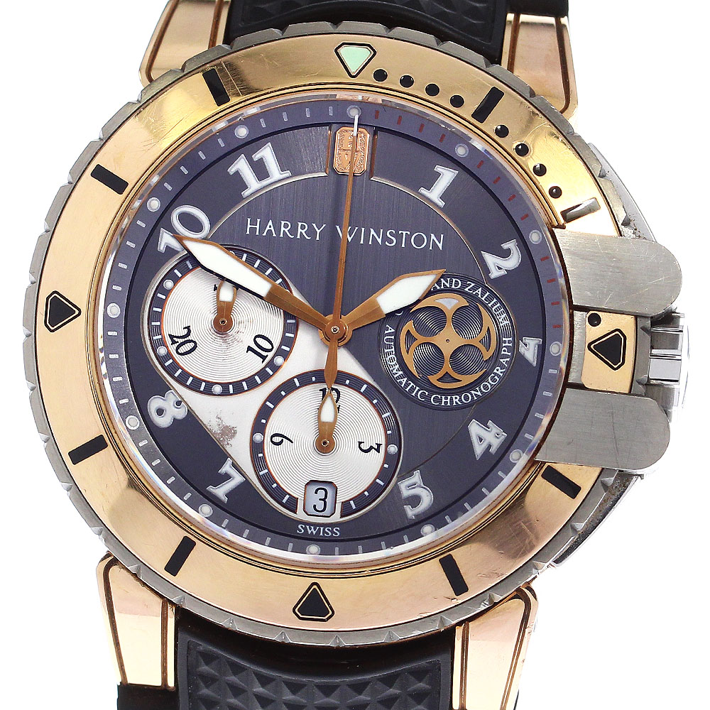 ハリーウィンストン HARRY WINSTON 410-MCA44RZC.A オーシャンダイバー K18PG 自動巻き メンズ 箱保証書付き_797308【中古】