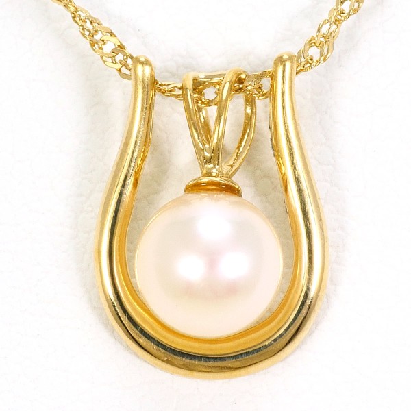 K18 18金 YG イエローゴールド ネックレス パール(真珠) 約40cm ジュエリー 中古
