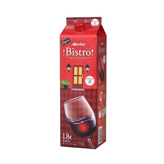 【送料無料】メルシャン ビストロ やわらか赤 パック 1800ml 1.8L12本【北海道沖縄県東北四国九州地方は必ず送料がかかります】