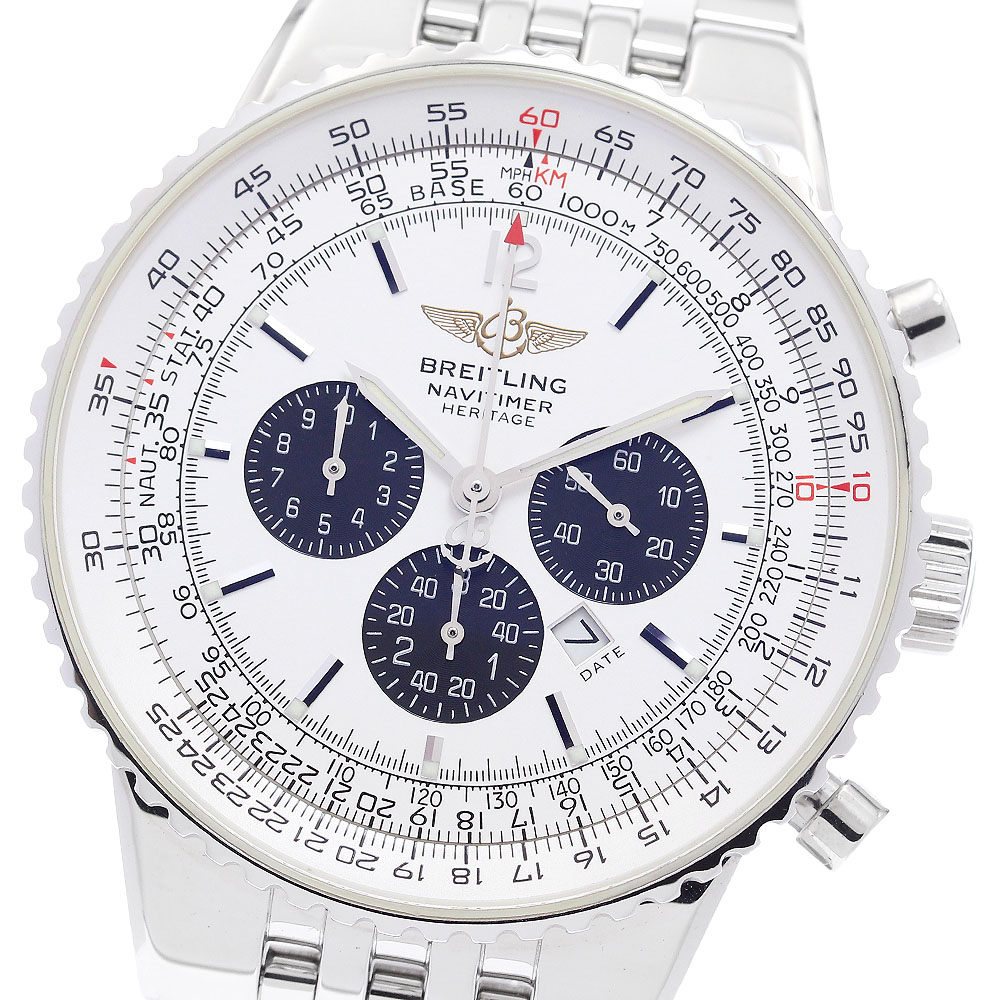 ブライトリング BREITLING A35340 ナビタイマー ヘリテージ デイト クロノグラフ 自動巻き メンズ 良品 保証書付き_902237【中古】