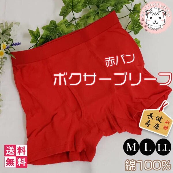 赤の力 紳士 ボクサーブリーフ 赤下着 赤パンツ WR628 5枚セット M/L/LL