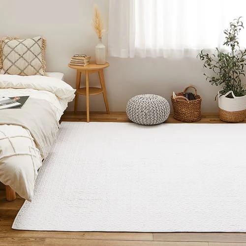 【メーカー直送品】萩原 洗えるキルトラグ デコール 約230×330cm アイボリー