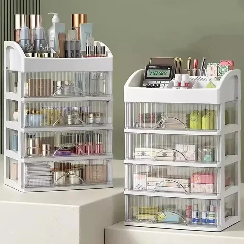 大容量プラスチックメイクアップ収納ボックス事務用品引き出しオーガナイザーリップスティックホルダー
