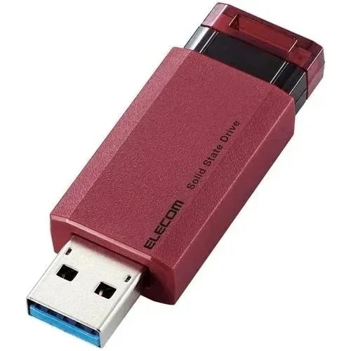 ESD-EPK0250GRD [レッド] 外付SSD/ノック式/USB3.2(Gen2)250GB