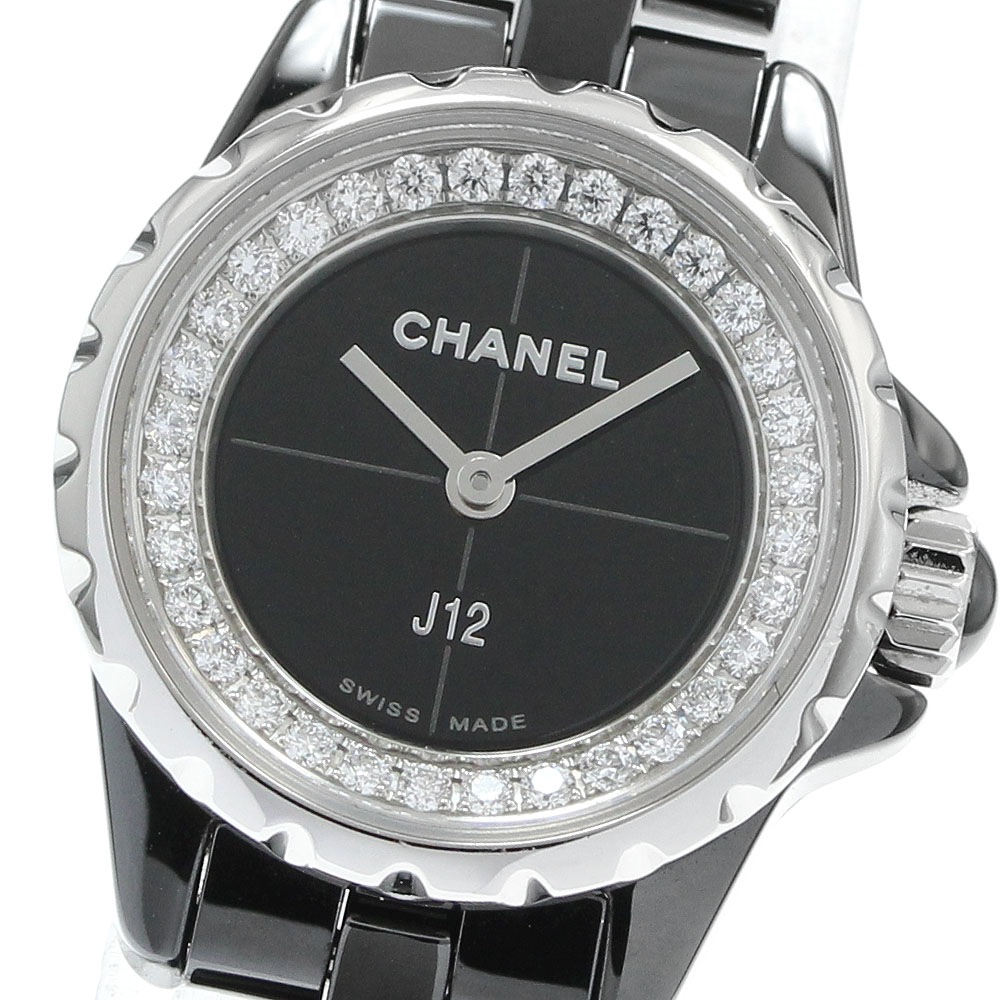 シャネル CHANEL H5235 J12 XS ブラックセラミック ダイヤ クォーツ レディース _946595【中古】