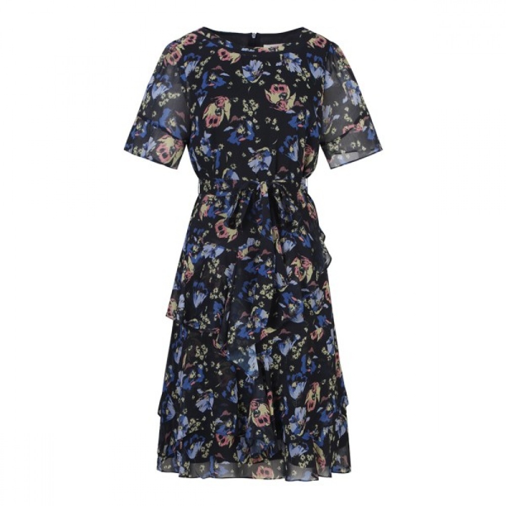 （ベスティヴェリ）フラワープリントフリルドレス（BGOAE9525）