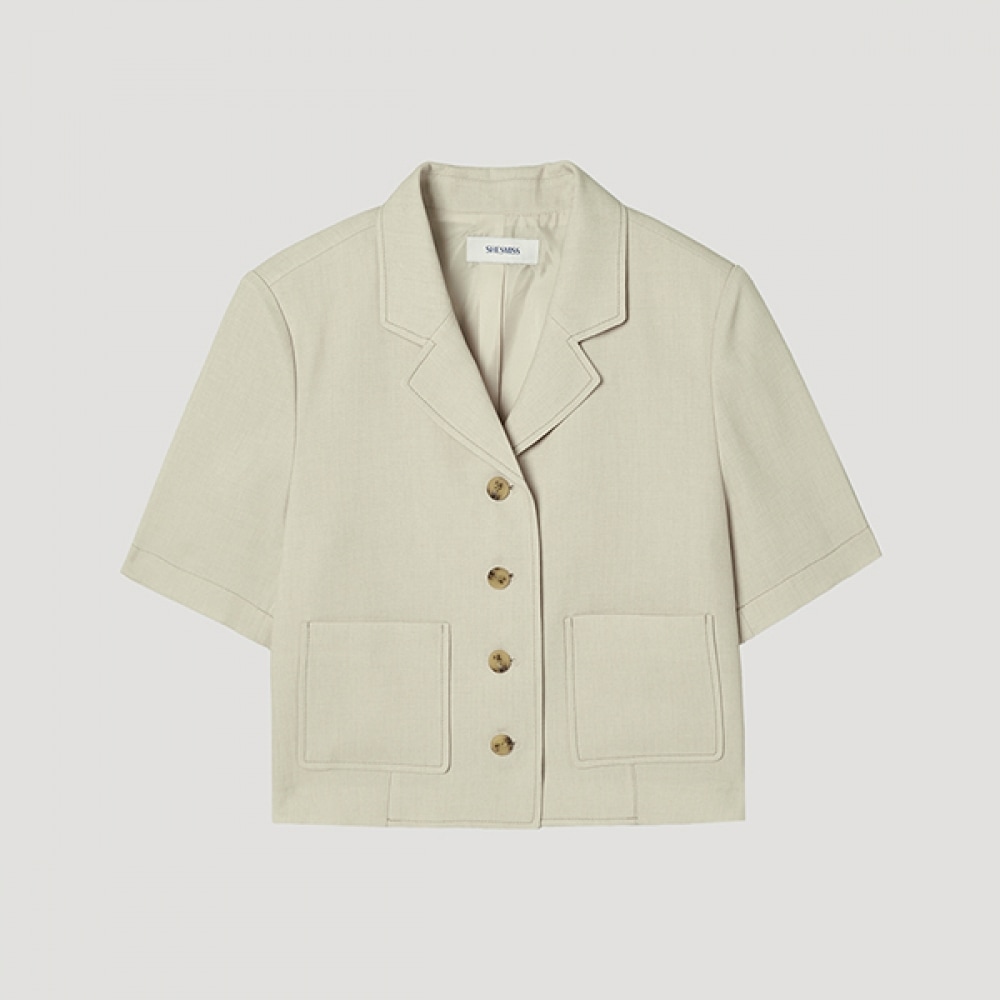 [シューズミス] リネンハーフスリーブジャケット_SWWJKP22710