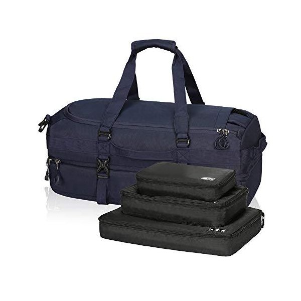 Travel Max Duffel Bag with 3 PCS Packing Cubes， 20 Inch 38L Carry On Backpack-duffel Hybrid Bag Spli 16,644円