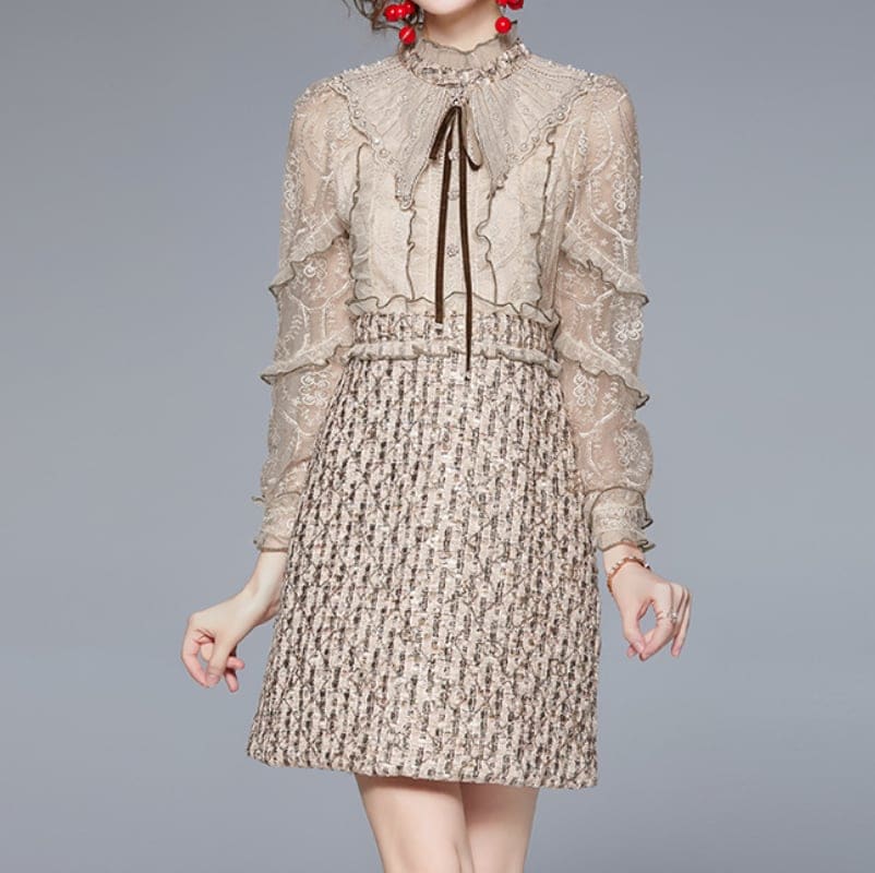 ワンピース 上着 人気 おすすめ おしゃれ お洒落 激安 安い プチプラ シースルー ハイネック タイト ふわふわ ふんわり Aライン 膝丈 ミニスカート フリル 透け 可愛い かわいい l