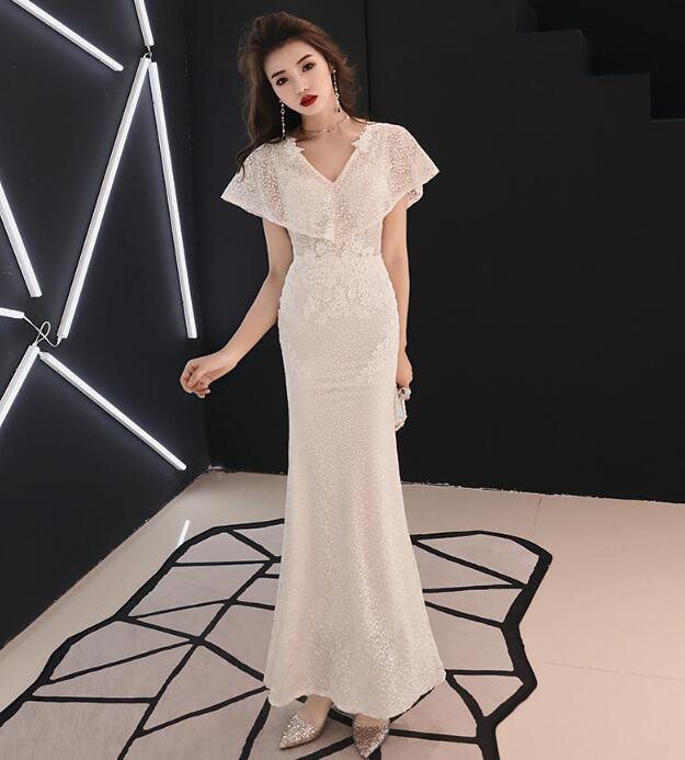 ウェディングドレス エンパイア 二次会 ファスナー パーティードレス 結婚式 披露宴 花嫁ドレス ロ