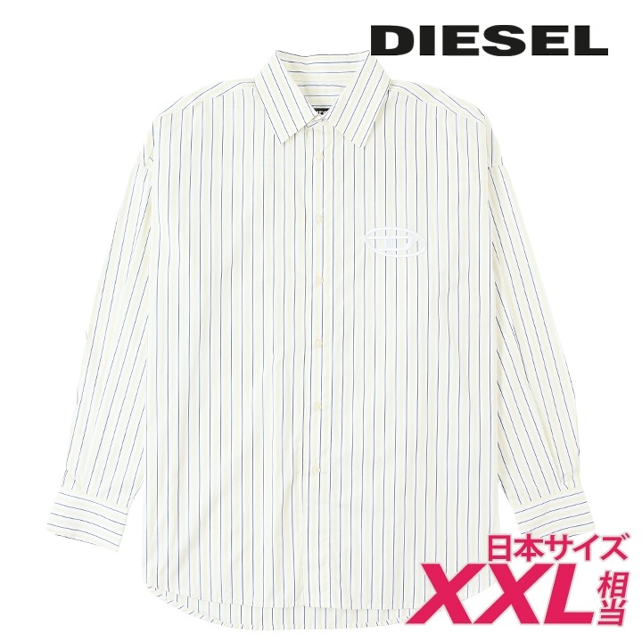 長袖シャツ メンズ S-DOUBLY-STRIPE オーバルDロゴ刺繍 ストライプ die-m-t-g4-13d
