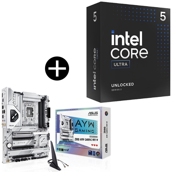 Core Ultra 5 245K CPU + ASUS Z890 AYW GAMING WIFI W マザーボード