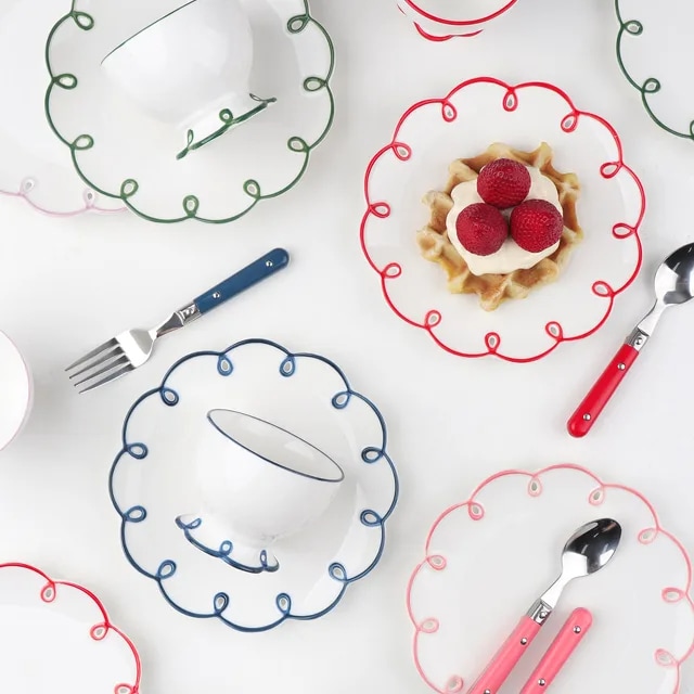 フラワー 花形 皿 プレート シリアルボウル スプーン フォーク 食器セット