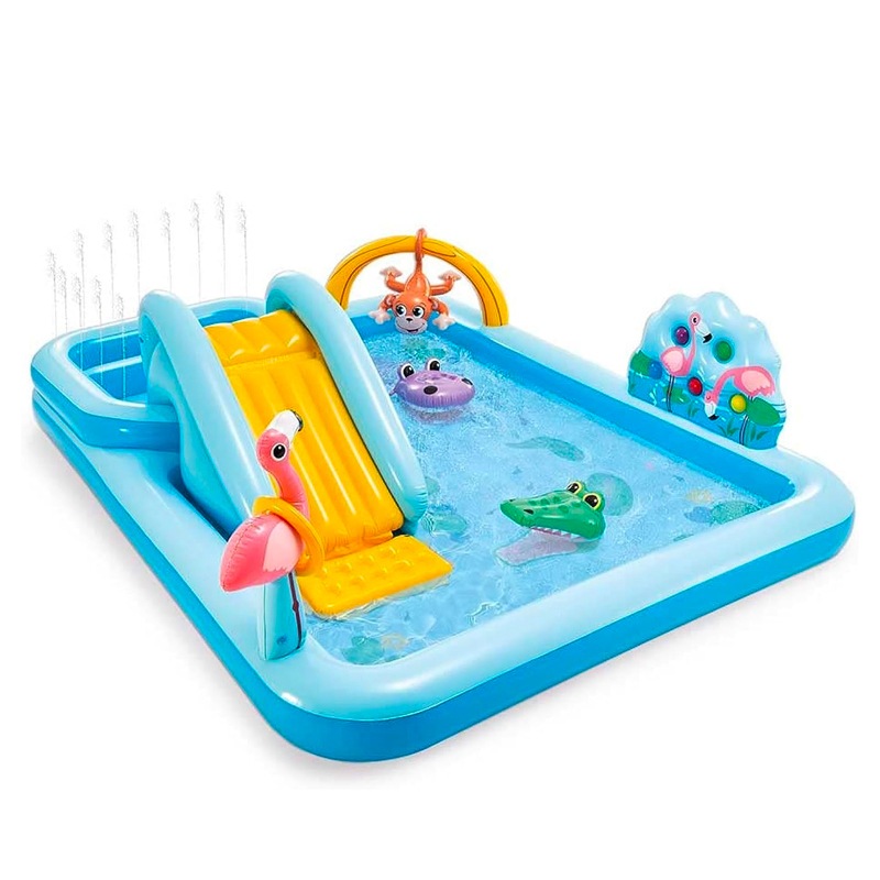 57161 INTEX ジャングルアドベンチャープレイセンター 244×198×71cm 日本正規品 ビニールプール 家庭用プール 子供用 遊具付き 水遊び プール