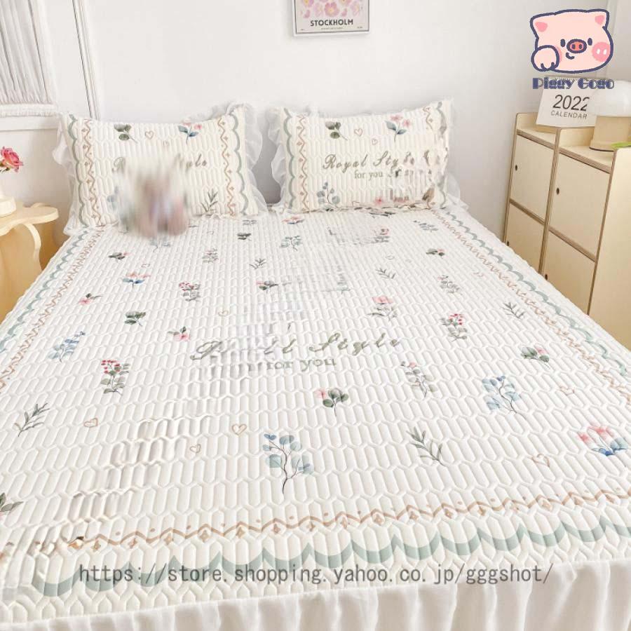 敷きパッド 綿 抗菌 防臭 セミシングル 花柄 冷感マット 春 夏 敷パッド 敷きパット 敷パット ベッドパッド パッドシーツ ベッドシーツ 冷感パッド 洗える
